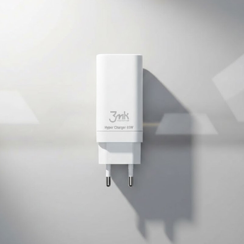 Incarcator retea USB GaN 65W, 3mk Hyper, alb