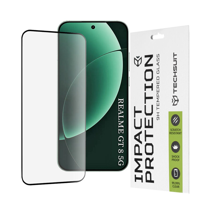 Folie sticla Realme GT 8 Pro Techsuit 111D Full Glue Full Cover, negru