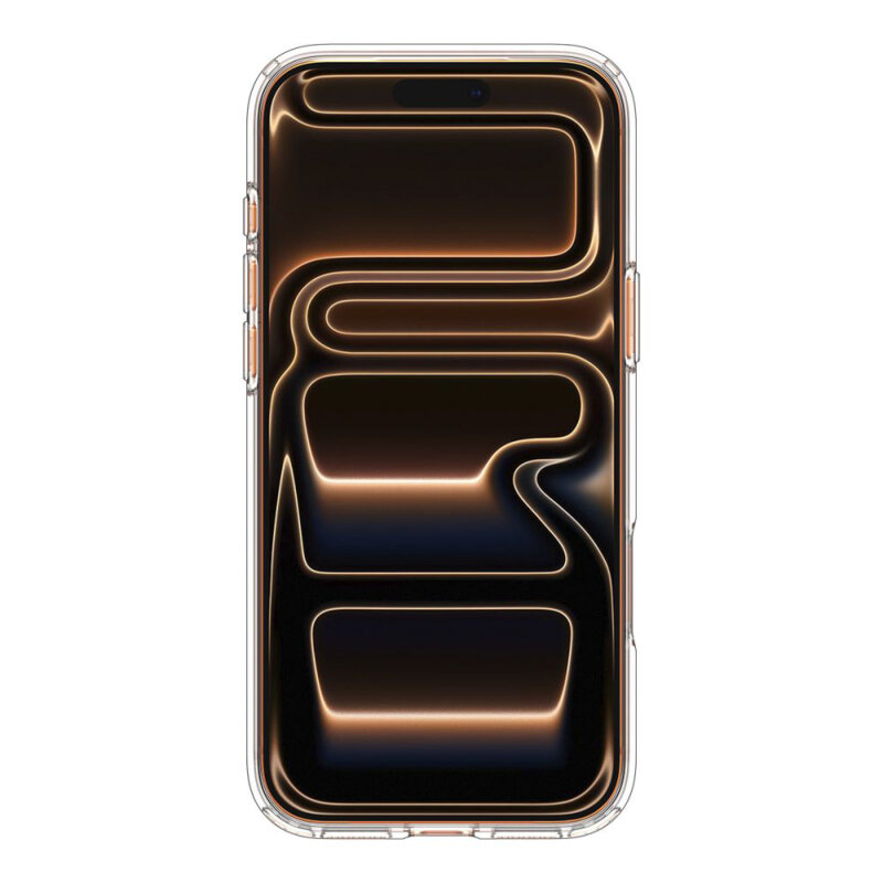 Husa iPhone 17 Pro Spigen Ultra Hybrid MagSafe, transparenta/portocaliu