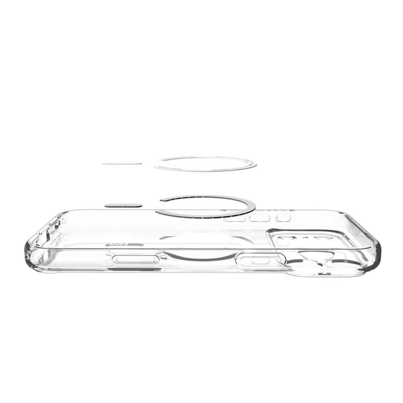 Husa iPhone 17 Pro Max Spigen Ultra Hybrid MagSafe, transparenta/portocaliu