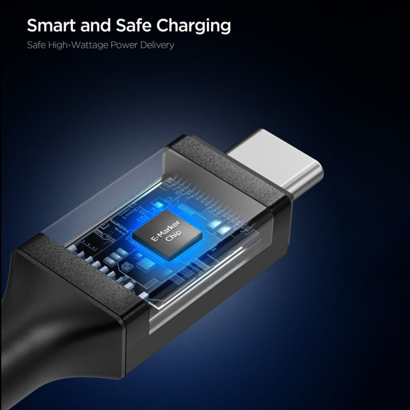 Cablu Type-C Fast Charging Spigen, 100W, 1m, negru, EB10010CC