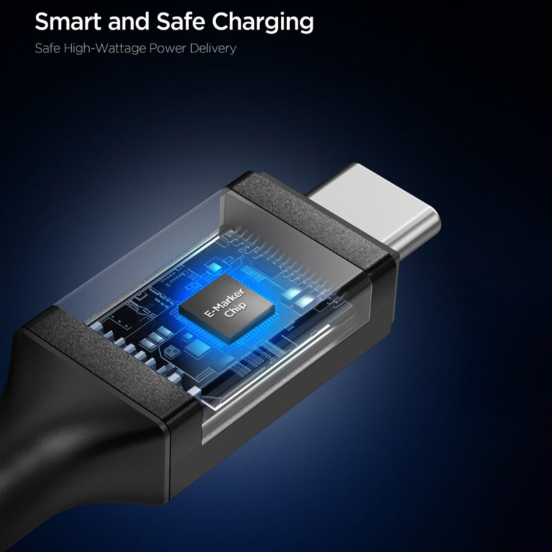 Cablu Type-C Fast Charging Spigen, 100W, 2m, negru, EB10020CC