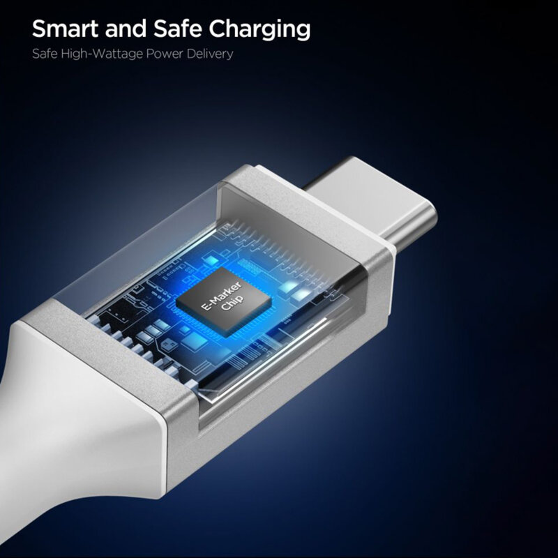 Cablu Type-C Spigen, 240W, 40Gbps, 8K, 1.2m, alb, EB24012CC