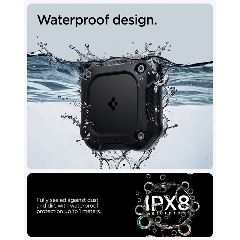 Husa Apple AirTag 1 / 2 Spigen Tough Armor, negru