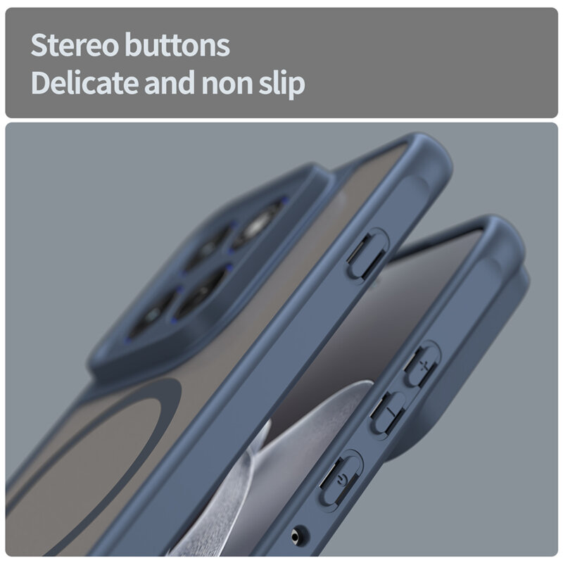 Husa Motorola Edge 70 Techsuit HaloFrost II MagSafe, bleumarin