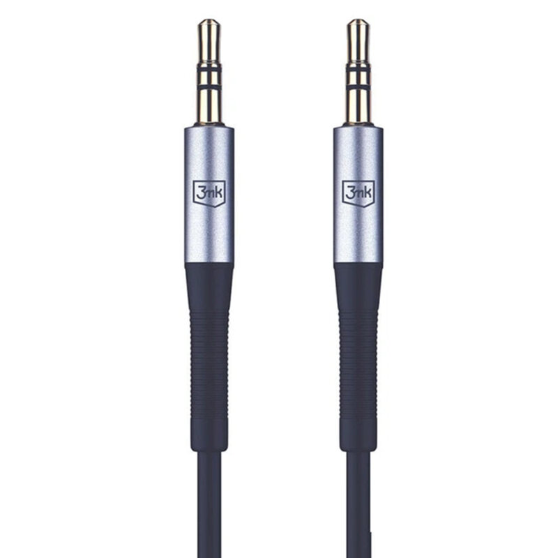 Cablu AUX 2x mini Jack 3.5mm, 3mk, negru, 1m
