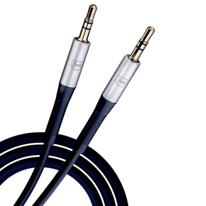 Cablu AUX 2x mini Jack 3.5mm, 3mk, negru, 1m