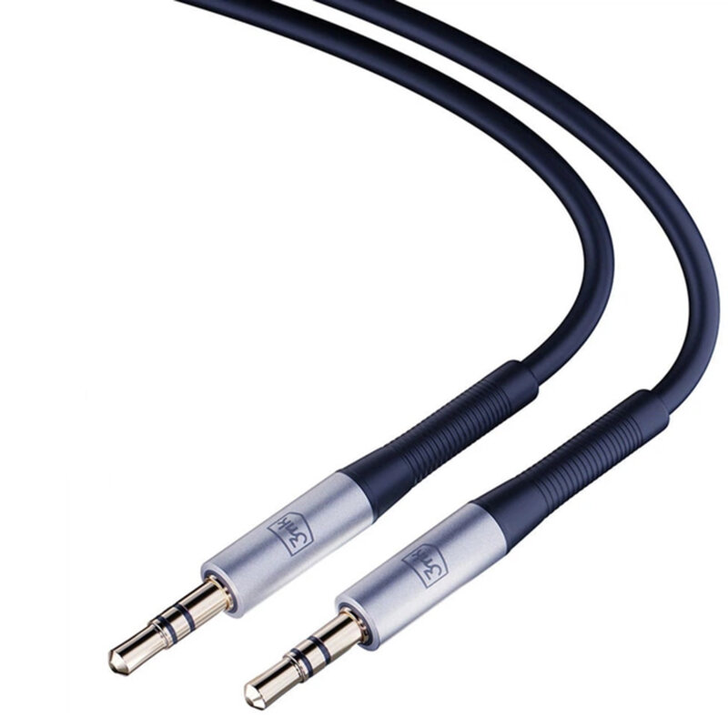 Cablu AUX 2x mini Jack 3.5mm, 3mk, negru, 1m