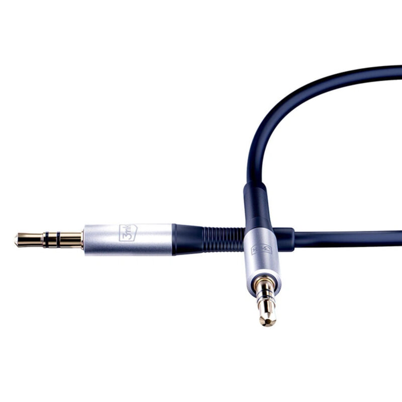 Cablu AUX 2x mini Jack 3.5mm, 3mk, negru, 1m