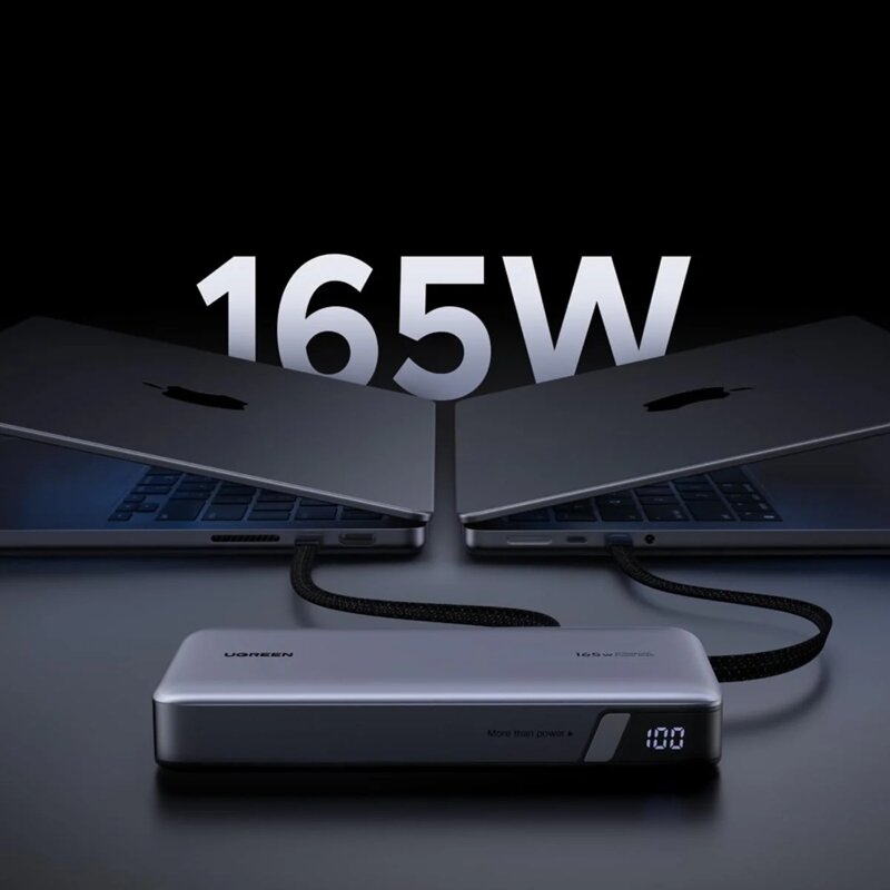 Baterie externa USB, Type-C, 25000mAh Ugreen, 165W, gri, 55995B