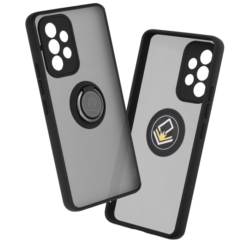 Husa Samsung Galaxy A53 5G Techsuit Glinth cu inel suport stand magnetic, negru