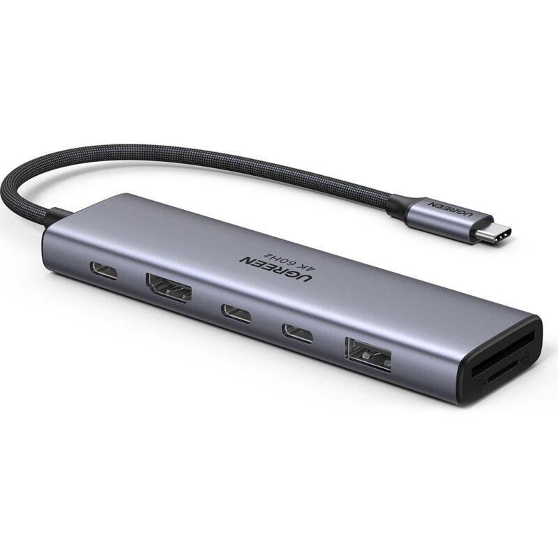 Hub USB-C la 3x USB-C, 1x USB-A, 1x HDMI, SD/TF Card Ugreen, 45521
