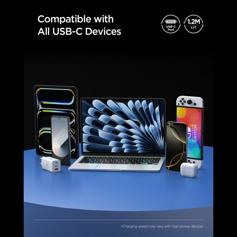 Cablu Type-C Spigen, 240W, 40Gbps, 8K, 1.2m, negru, EB24012CC