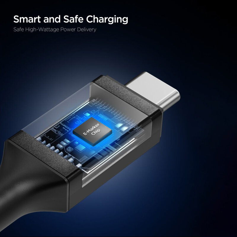 Cablu Type-C Spigen, 240W, 40Gbps, 8K, 1.2m, negru, EB24012CC