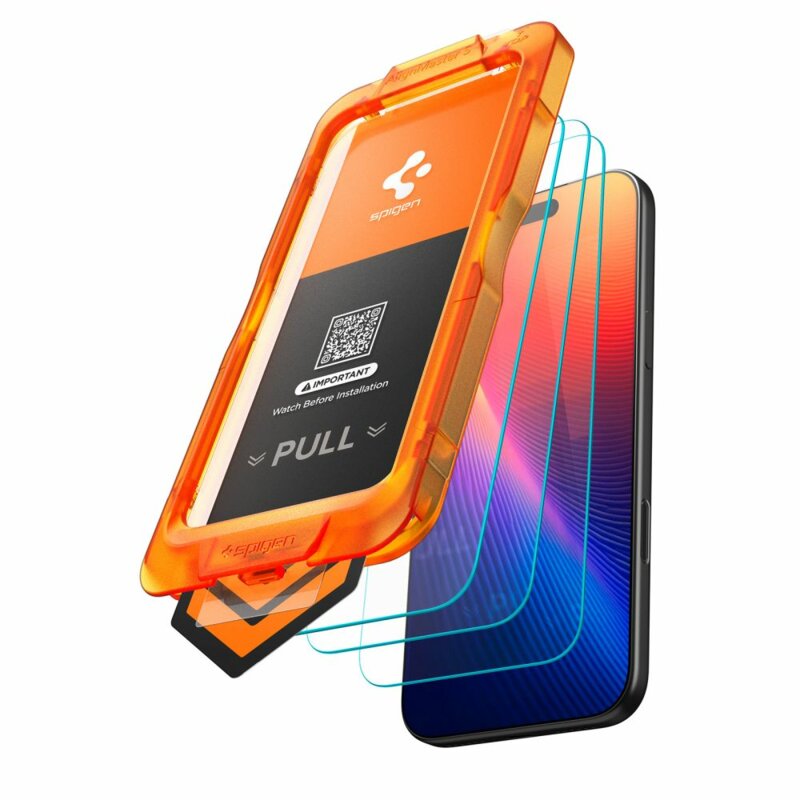 [Pachet 3x] Folie sticla iPhone 17 Pro Max Spigen Glas.tR Align Master Slim, transparenta