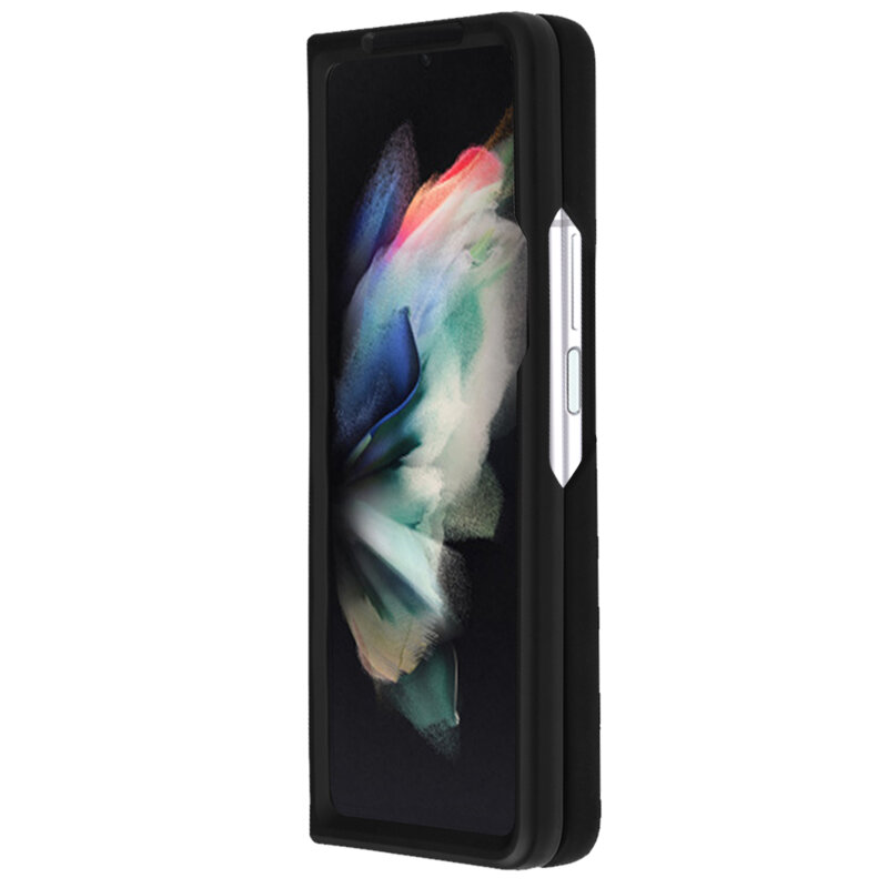 Husa Samsung Galaxy Z Fold3 5G Techsuit Glinth cu inel suport stand magnetic, negru