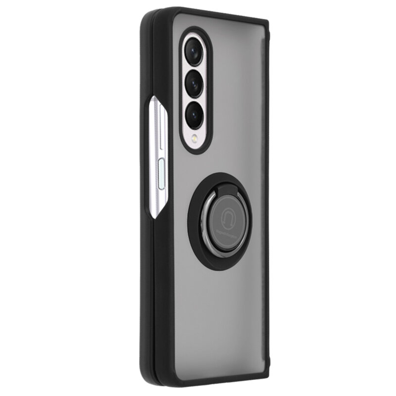 Husa Samsung Galaxy Z Fold3 5G Techsuit Glinth cu inel suport stand magnetic, negru