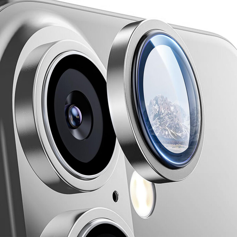 Folie sticla iPhone 16 Camera Protector Lito S+, argintiu titanium