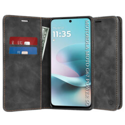Husa piele Motorola Moto G67 Power Techsuit Confy Cover, negru