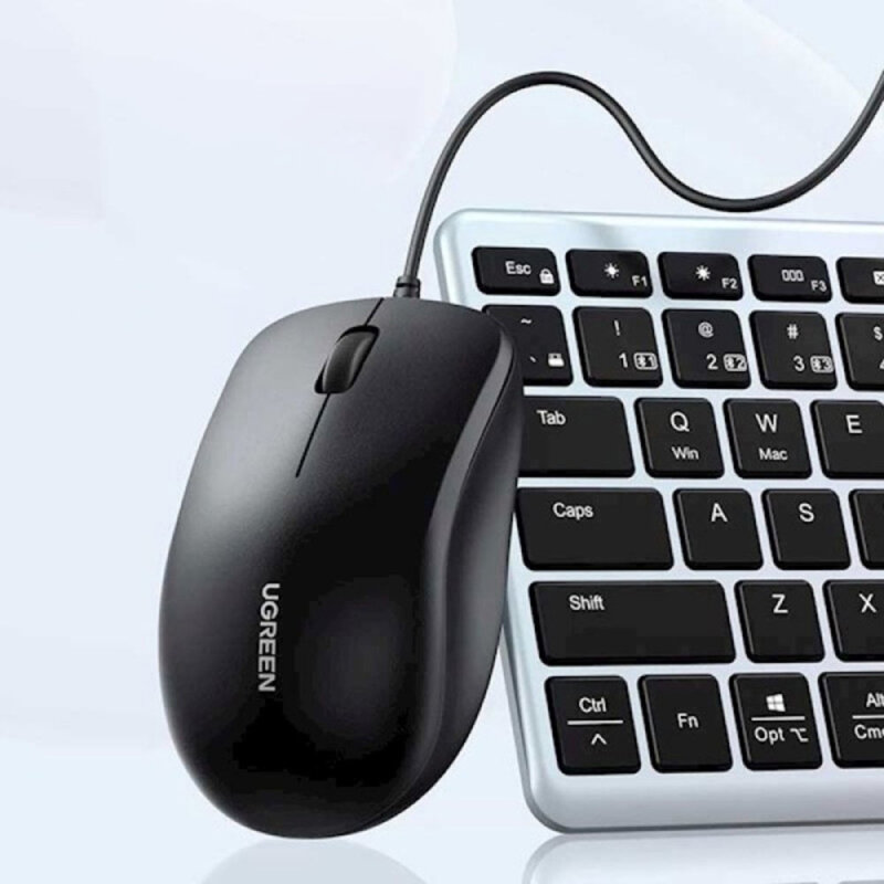 Mouse cu fir pentru laptop, PC 1200 DPI Ugreen, 1.5m, negru, 90789