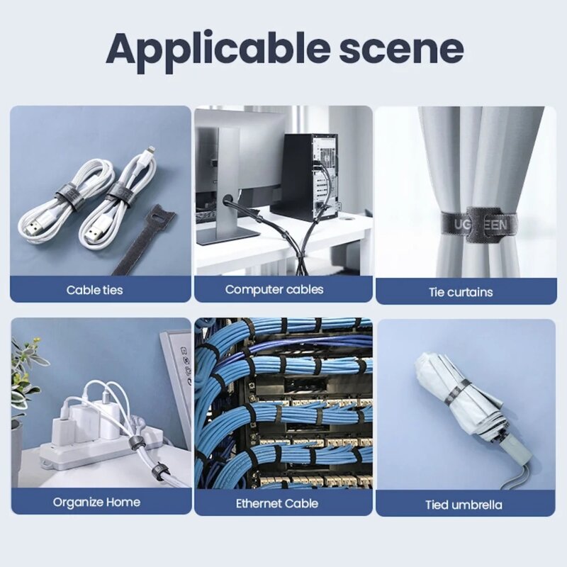 Organizator cabluri Ugreen 20245P20, 20 de bucati, gri