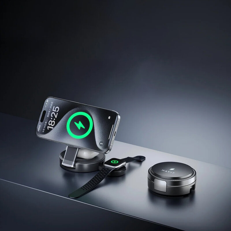 Statie de incarcare wireless pliabila 15W Havit W3100, negru