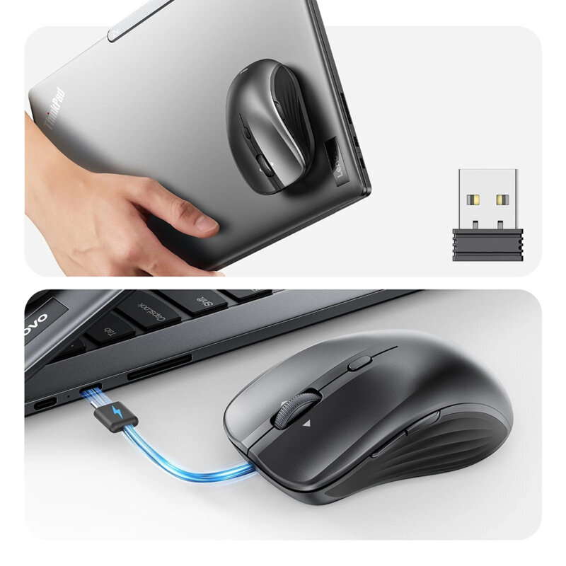Mouse wireless magnetic pentru laptop ESR, 4800DPI, negru, 6H002