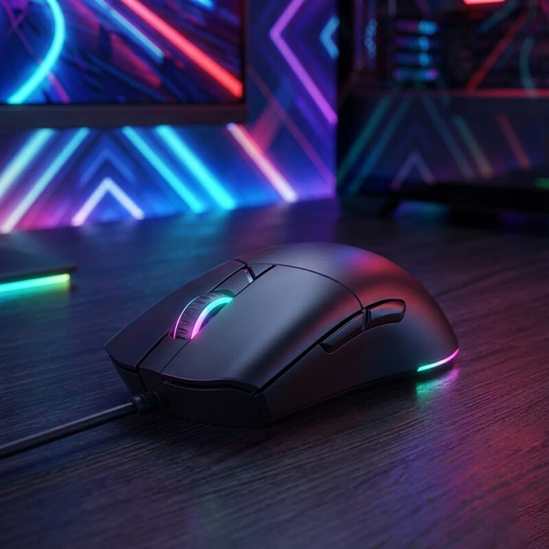 Mouse gaming lumini RGB pentru laptop Havit MS1038, negru