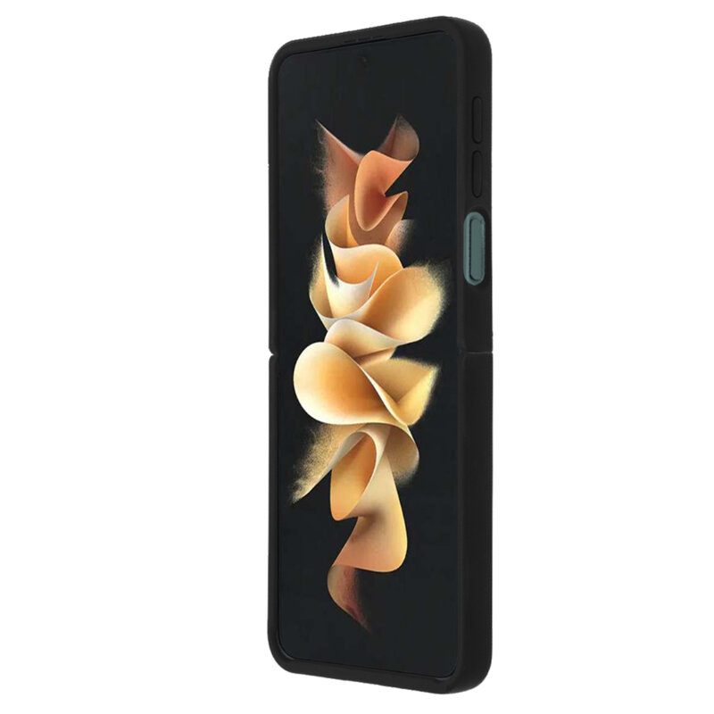 Husa Samsung Galaxy Z Flip3 5G Techsuit Glinth cu inel suport stand magnetic, negru