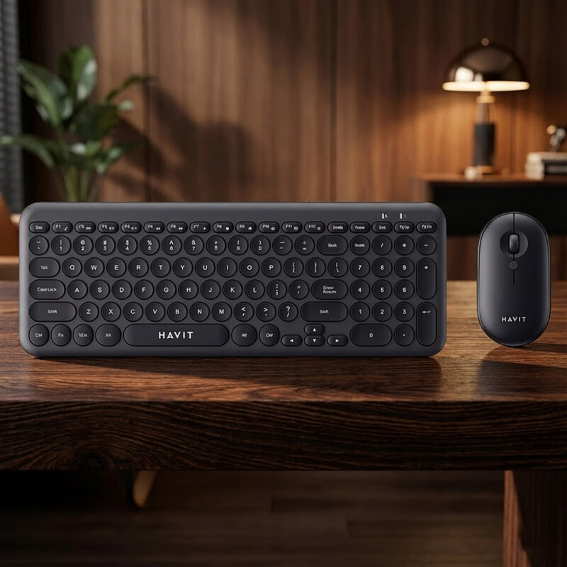 Kit tastatura si mouse wireless 2.4GHz Havit KB254GCM, negru
