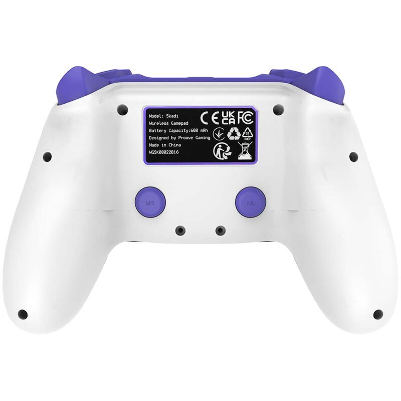 Gamepad BT cu touch-pad Proove, 600mAh, alb/mov, WGSK00022016
