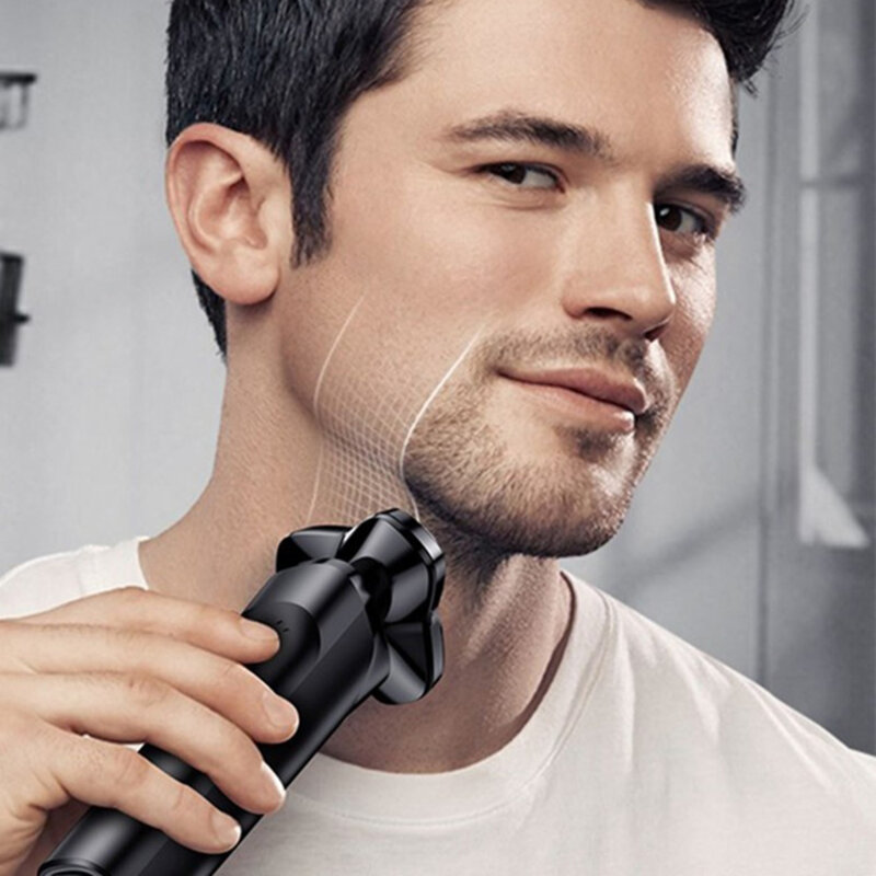 Aparat de ras electric cu 3 capete mobile Yesido MG05, negru