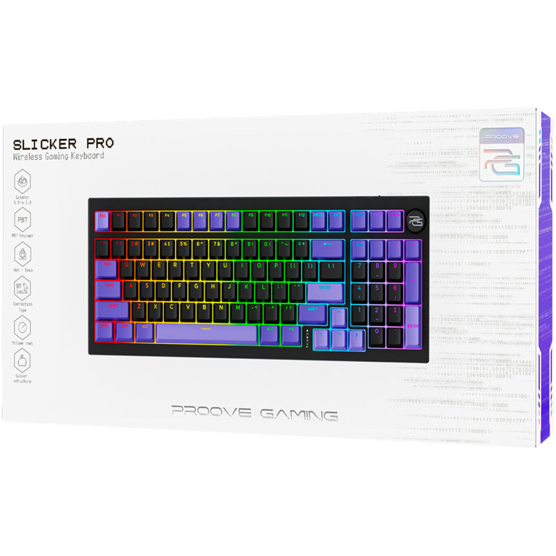 Tastatura gaming RGB Proove Slicker Pro, 6000mAh, WKSLPEN22416