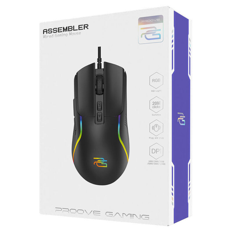 Mouse USB gaming Proove, RGB, 12400DPI, 1.5m, CMAS00000101