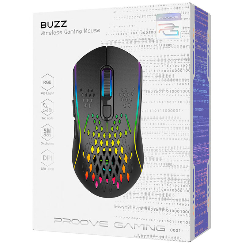 Mouse wireless gaming Proove Buzz, 4800DPI, USB-C, WMBU00022401
