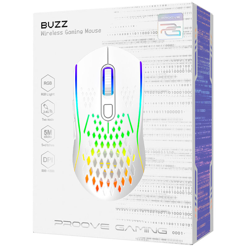 Mouse wireless gaming Proove Buzz, 4800DPI, USB-C, WMBU00022402
