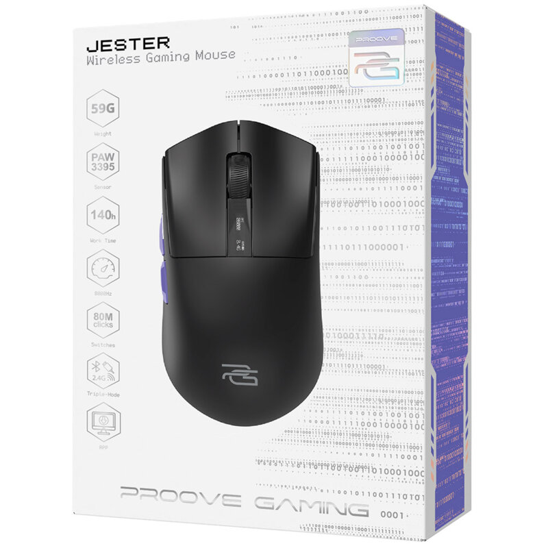 Mouse wireless Proove Jester 8K, 500mAh, negru, WMJS00022001