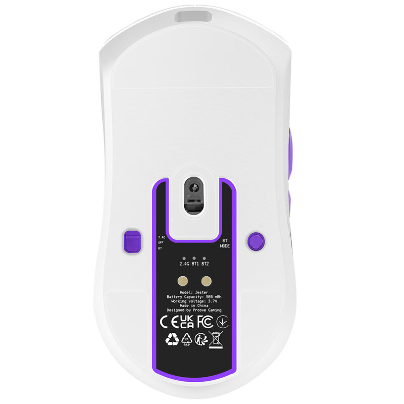 Mouse wireless Proove Jester 8K, 500mAh, alb, WMJS00022002