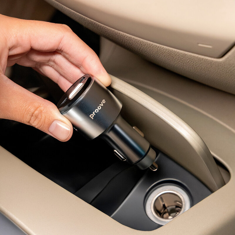 Incarcator auto 30W, modulator FM Proove, USB+USB-C, FMPD30110006