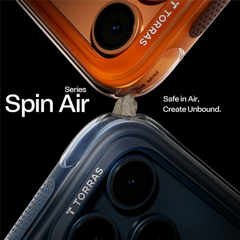 Husa iPhone 17 Pro Torras Ostand Spin Air Series, portocaliu