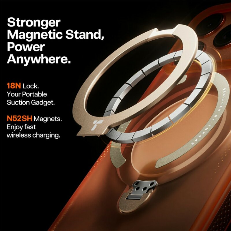 Husa iPhone 17 Pro Max Torras Ostand Spin Air Series, portocaliu