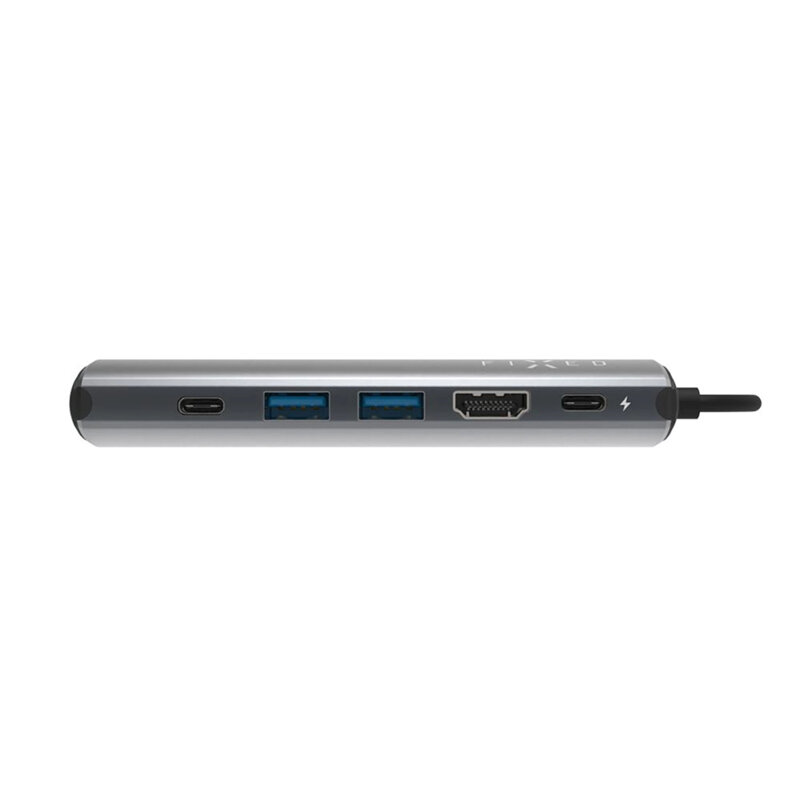 Hub 6in1 HDMI, USB-C/A, RJ45, 4K, PD100W, Fixed FIXHU-P-GR