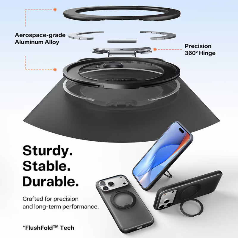 Husa iPhone 17 Pro Torras Ostand R Fitness Series, negru