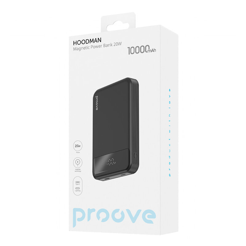 Baterie externa 10000mAh Proove, 20W, negru, PBH120010001