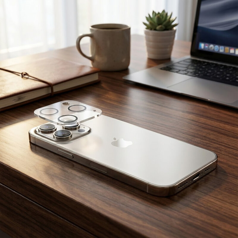 Folie iPhone 16 Pro Max ANANK Camera Guard, negru/transparenta