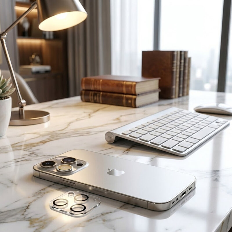 Folie iPhone 16 Pro Max ANANK Camera Guard, negru/transparenta