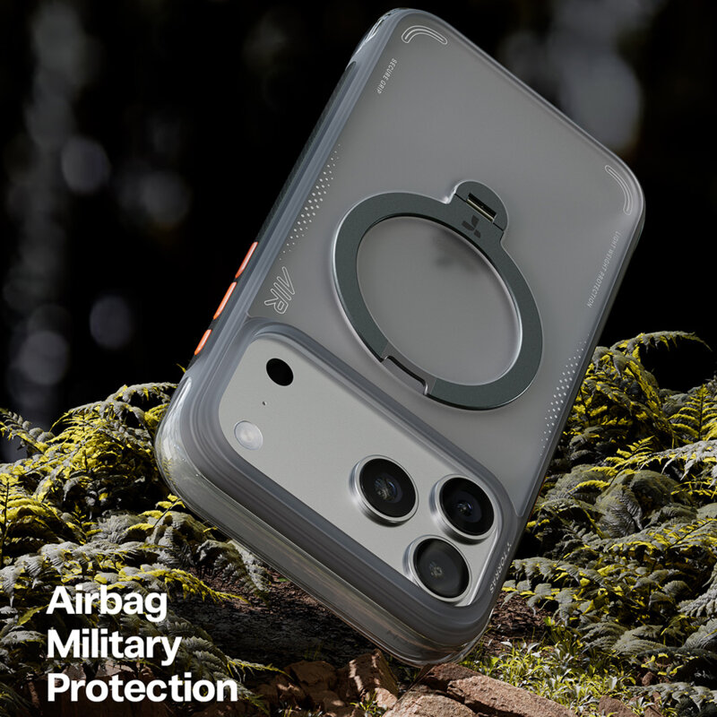 Husa iPhone 17 Pro Max Torras Ostand Spin Air Series, negru