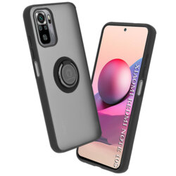 Husa Xiaomi Redmi Note 10S Techsuit Glinth Cu Inel Suport Stand Magnetic - Negru