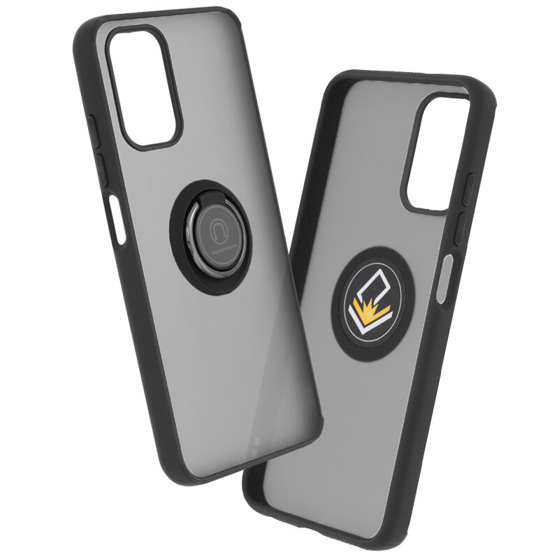 Husa Xiaomi Poco M5s Techsuit Glinth cu inel suport stand magnetic, negru