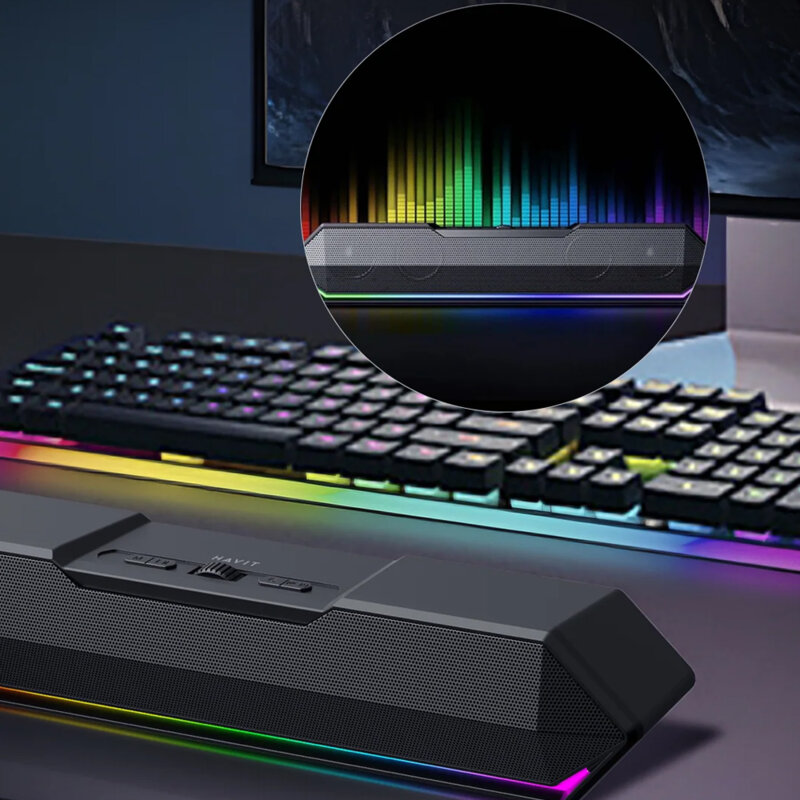 Boxa portabila Bluetooth cu lumini LED Havit, SK772BT, negru